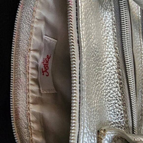 Justice Silver Cross body Bag with tassles measures 9 x 6 x 2 - Picture 5 of 6